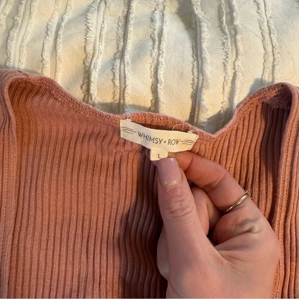Whimsy + Row Pink Ribbed Top - Picture 4 of 5